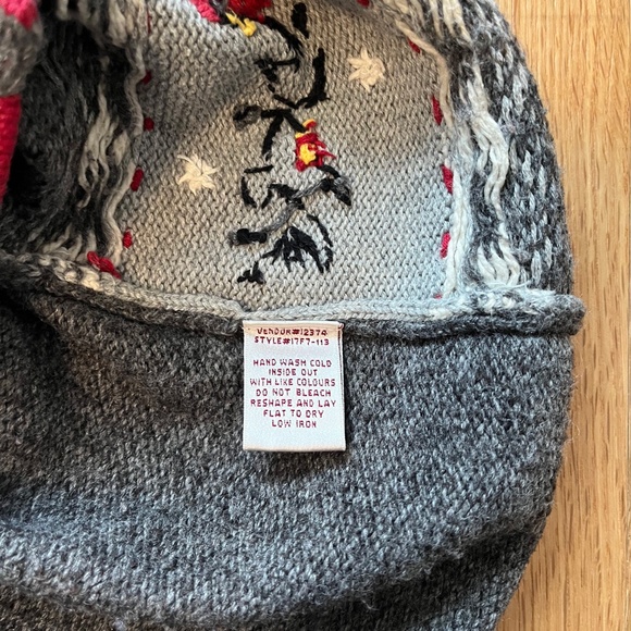 Northern Reflections Grey Cardigan Sweater with Embroidered Bird Border - Picture 6 of 6